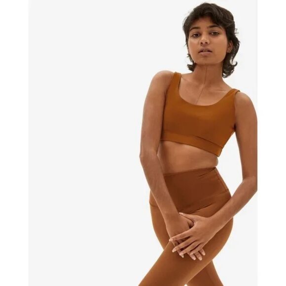 Set of Everlane The Perform Bra & Leggings Copper Brown - Picture 1 of 9
